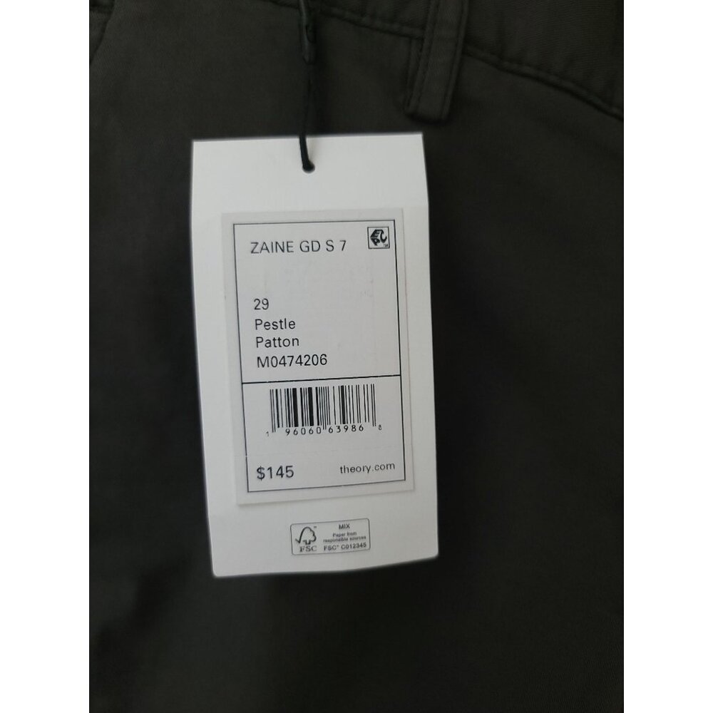 NWT Theory ZAINE Ash Gray Cotton Blend Stretch Flat Front Shorts Men's 29 x 7 - Picture 5 of 7